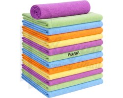 Microvezeldoeken Set 12 Stuks – 30x30cm Schoonmaakdoeken – Zacht, Sterk Absorberend & Krasvrij –schoonmaakdoekjes set – schoonmaakdoekjes– brillendoekjes – keuken schoonmaakdoek – absorberende doek – auto poetsdoek – 84985