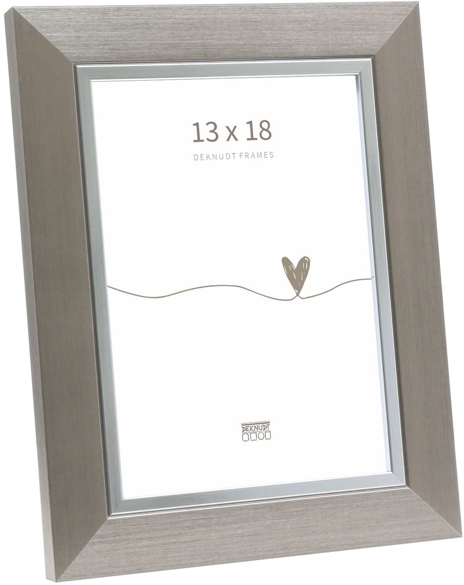 Deknudt Frames fotolijst S45VD1 - zilver met zilverbies - foto 13x18 cm
