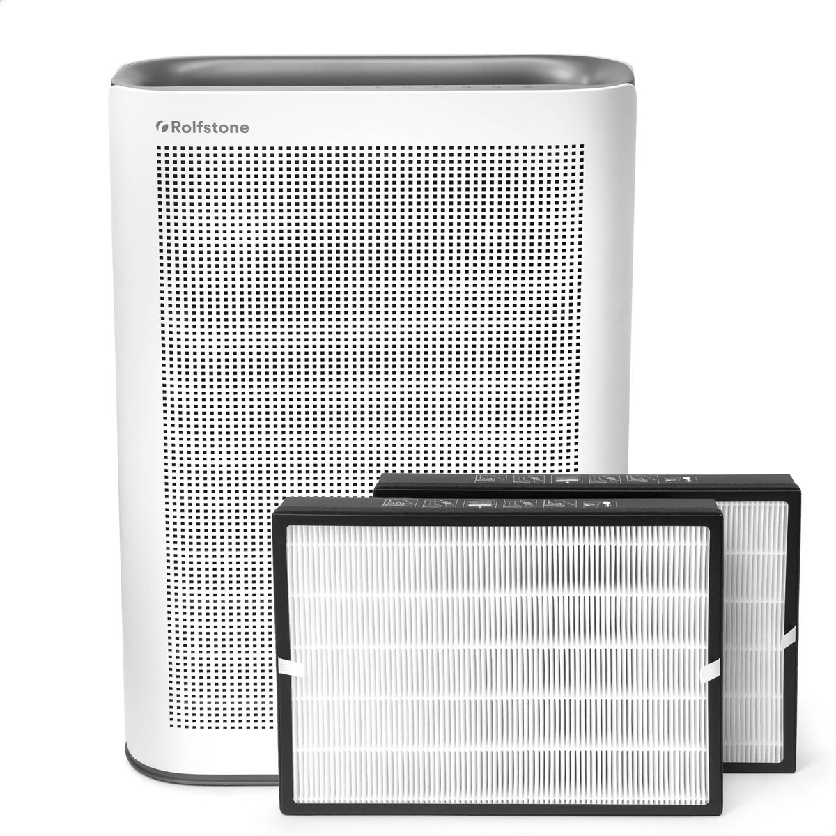 Rolfstone Air Balance Ultra Luchtreiniger – HEPA 13 + koolstoffilter – CADR 660 m³/u – Voor ruimtes tot 144 m² – Vermindert stof en pollen – Fluisterstil – 3 standen + slaapstand + automatische stand – Luchtkwaliteitsindicator — afbeelding 1