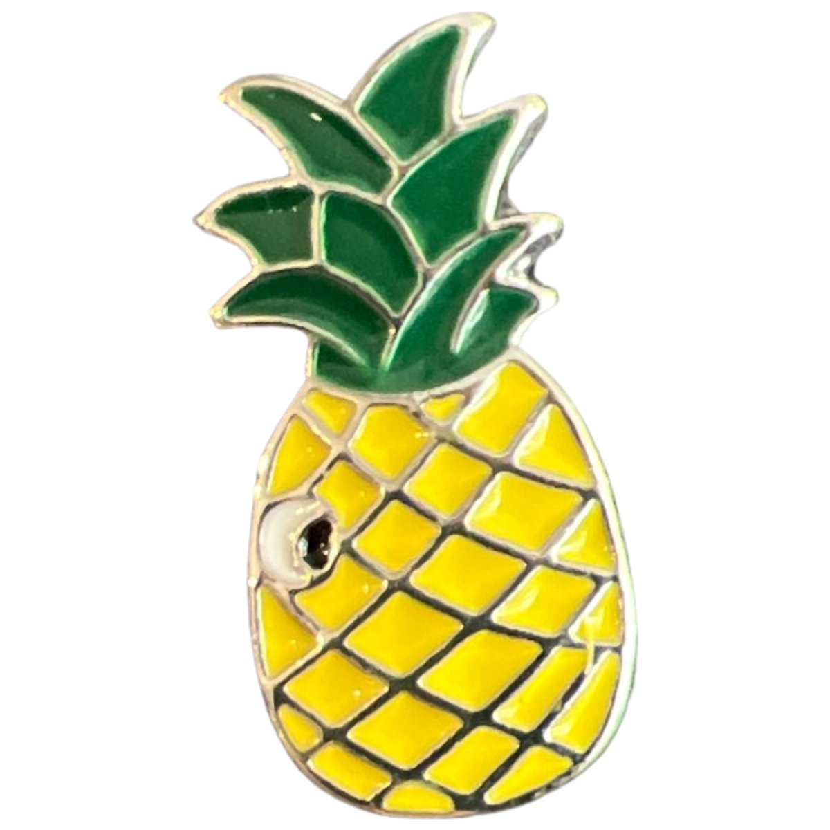 Ananas Knipoog Emaille Pin 1.2 cm / 2.4 cm / Geel Groen