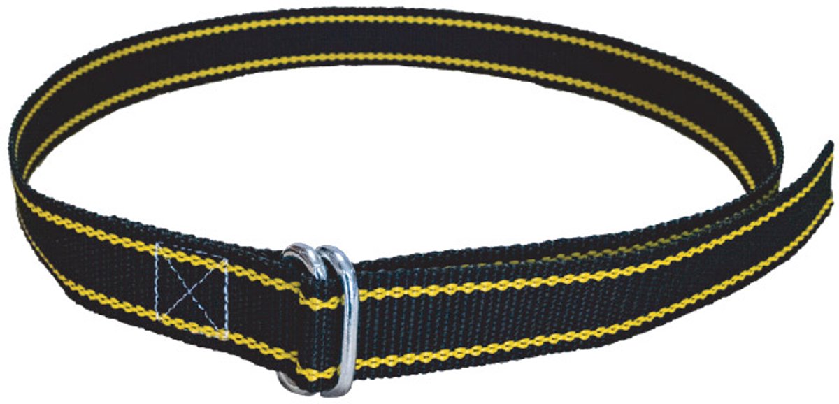 Halsband met knelgesp 160 cm - Zwart/Geel - 40 mm breed - Nekriem voor rundvee