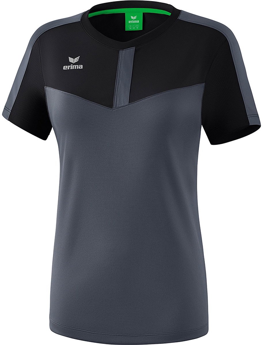 Erima Squad T-Shirt Dames - Zwart / Slate Grey | Maat: 38