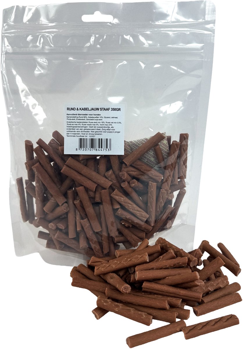 Hondensnack I AM Mini Sticks - Rund en Kabeljauw - 350gr, Zachte Trainingssnack