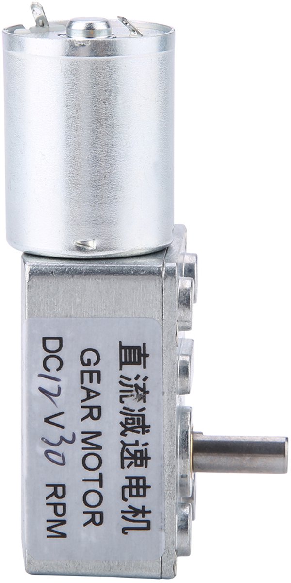 DC Reductiemotor – 12V 30RPM – Omkeerbare Draairichting – Compact Verticaal Ontwerp – Voor Deuropener & Automatisering