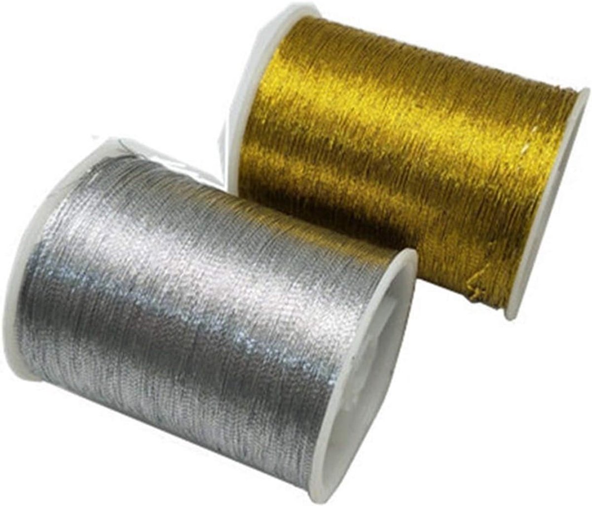 Borduurdraden Set - Naaimachine Garen - Kruissteek Projecten - Metallic Polyester Vezels - 100 Meter Spoel - Goud en Zilver