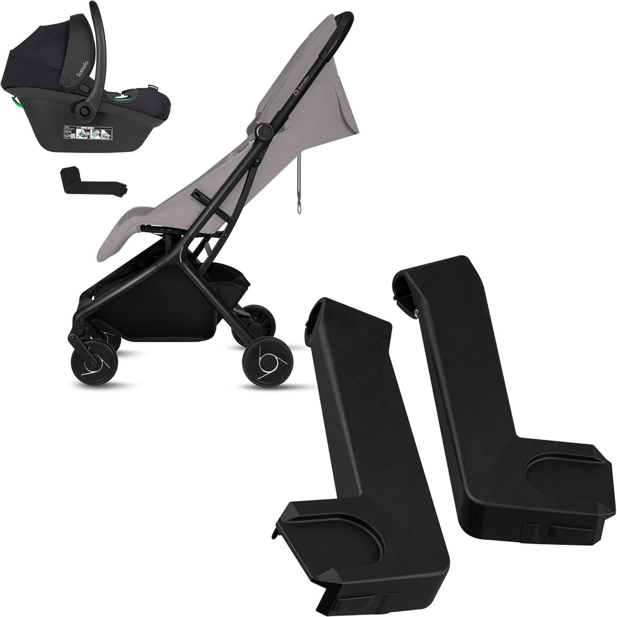 Autostoel Adapter - Kinderwagen Adapters - Reissysteem Creëren - Snelle Bevestiging - 17 x 7 x 6 cm - Zwart