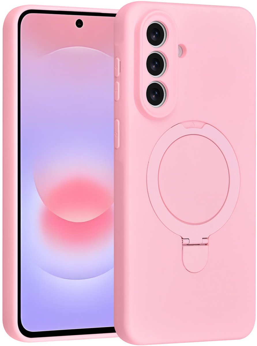 TUNIQ telefoonhoesje voor Samsung Galaxy A57 - MagSafe met ringhouder - Sakura Roze