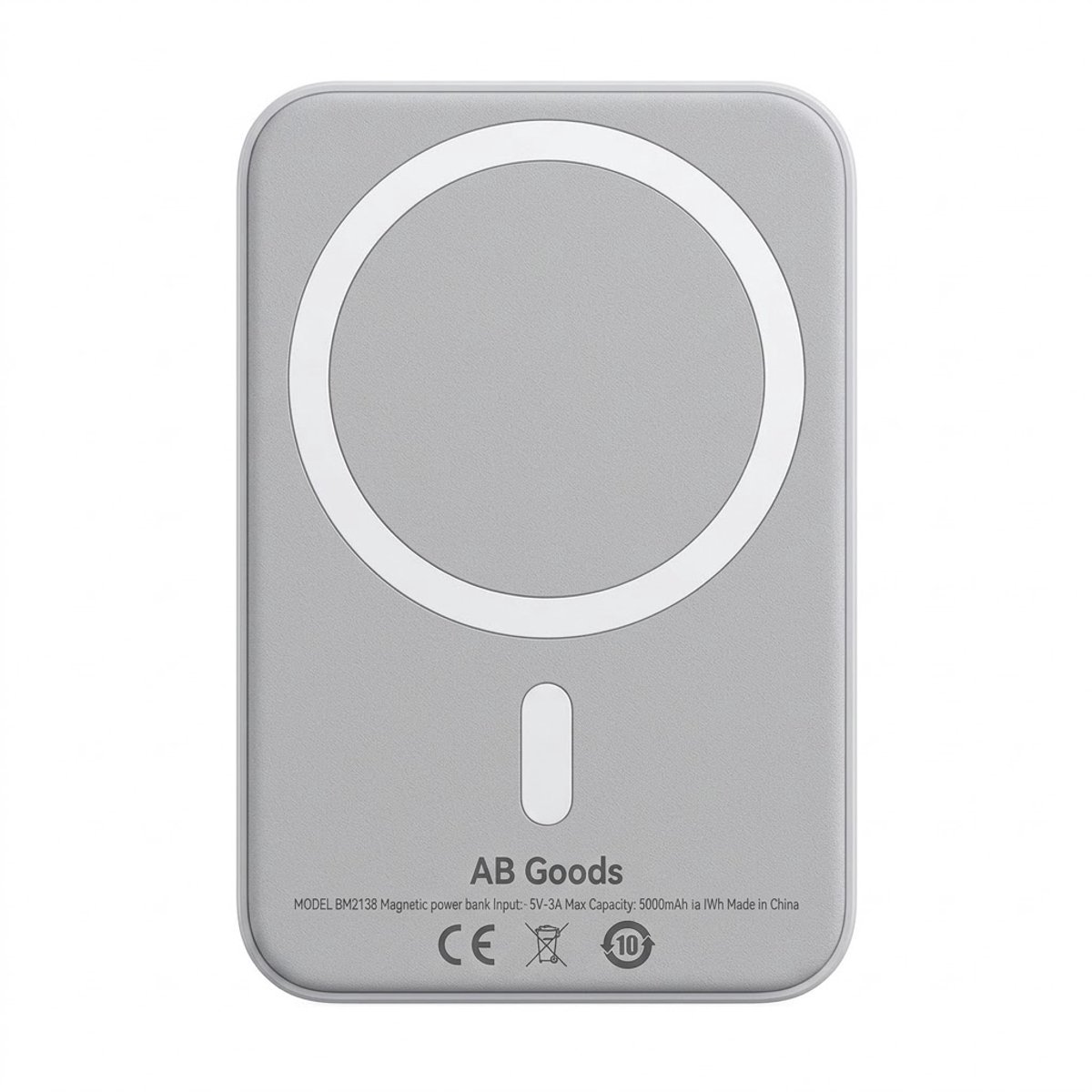 AB Goods Magnetische Oplader Powerbank - 5.000 mAh Draadloze MagSafe - Geschikt voor iPhone Oplader 12 t/m 17 - Compatibel als Oplader iPhone - Snellader - MFI-Gecertificeerd - Uitsluitend te gebruiken met Apple-Toestellen