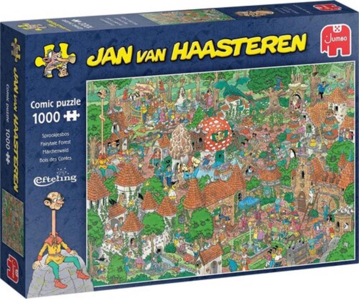 Jan van Haasteren - Efteling - Sprookjesbos - 1000 stukjes puzzel - Legpuzzel volwassenen — afbeelding 5