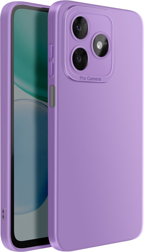 Avizar Hoesje Geschikt voor Honor X5c Plus van Zacht Siliconen met Versterkte Camera Module, Paars