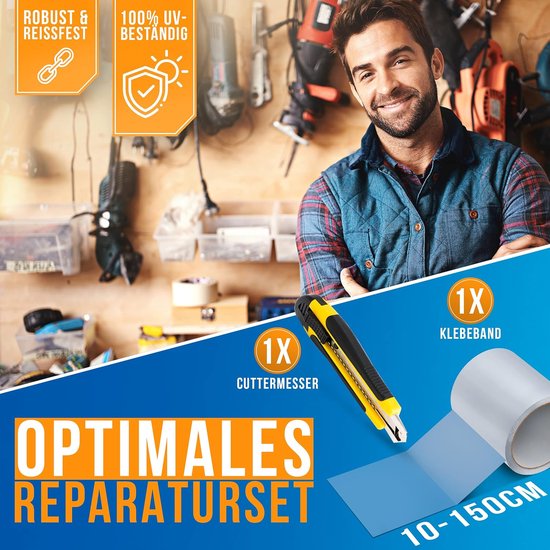 Reparatie Tape - Waterdicht Afdichtband - Snelle Herstellingen - Onderwater Toepasbaar - 10x150 cm - Transparant — afbeelding 3