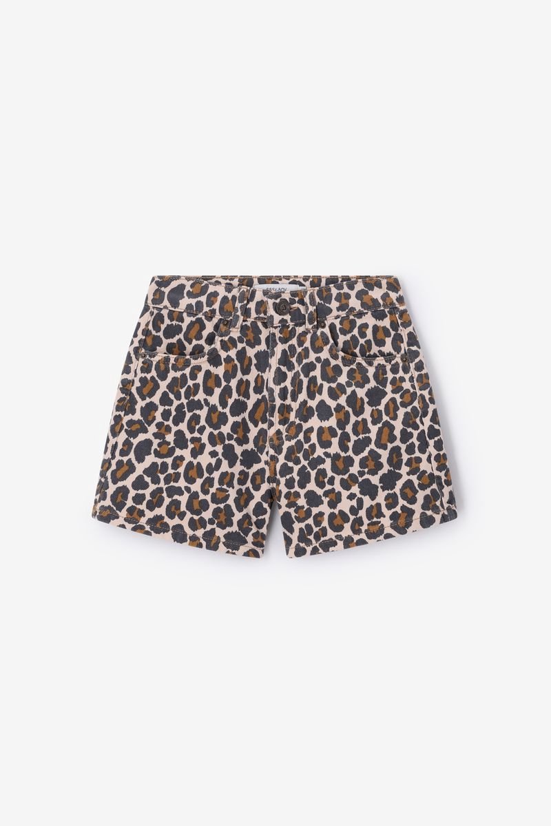 Sissy-Boy - Bruine twill short met leopard print