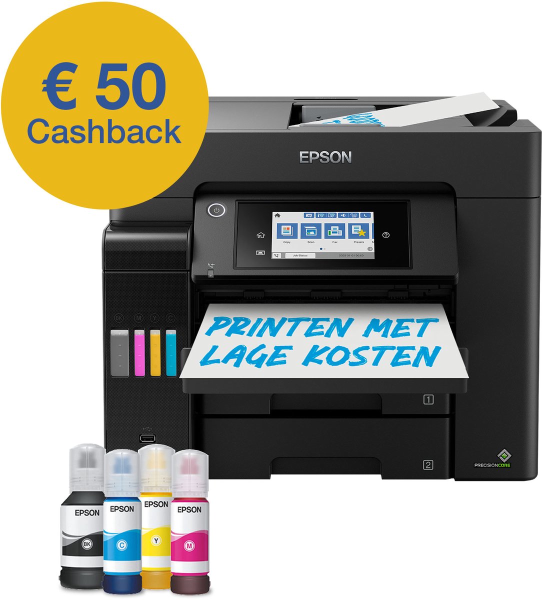 Epson EcoTank ET-5855 - Inkjet Printer - Wifi - Zwart