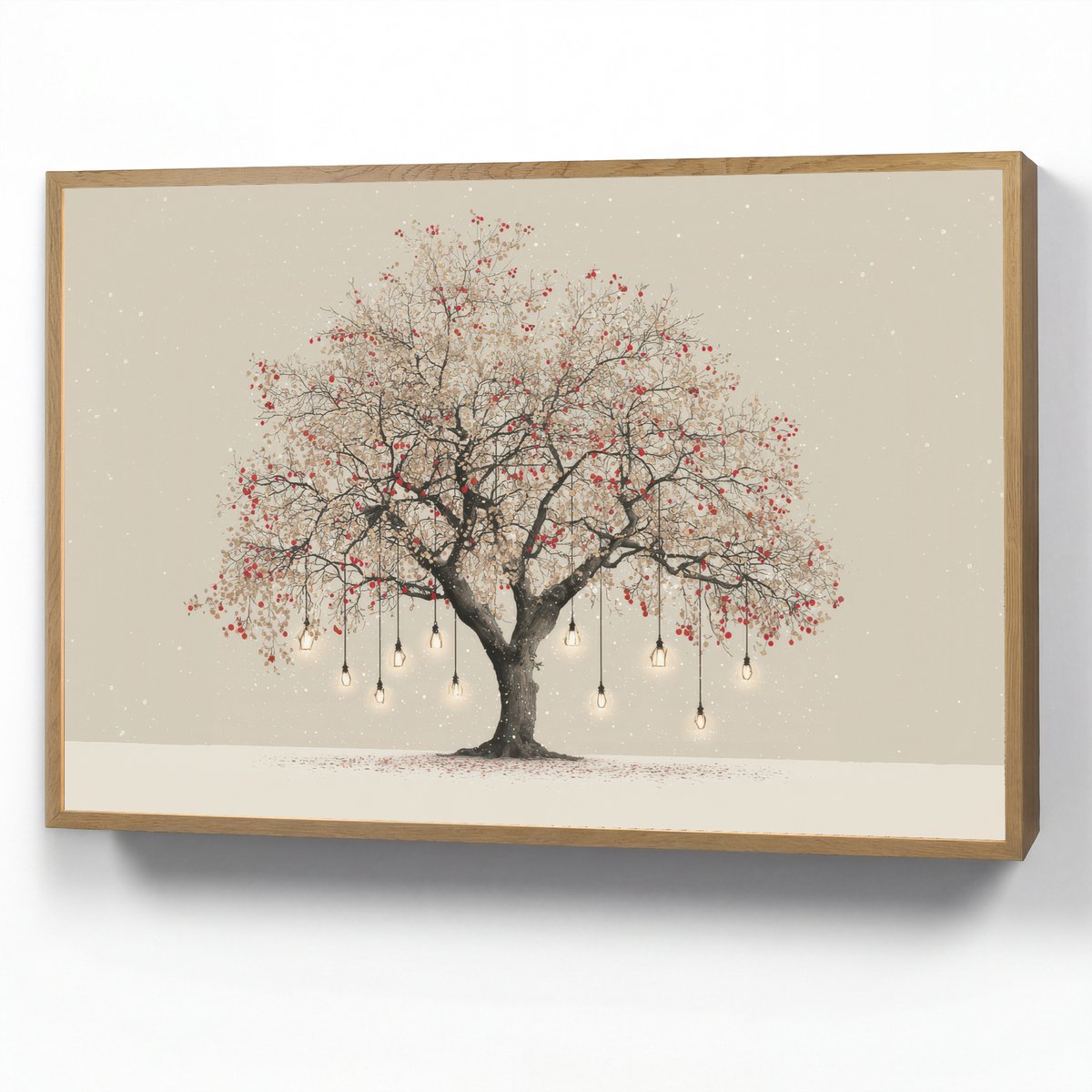 Wandlamp 100x70 cm - Oplaadbaar - Lichtboom - Winter - Kerst - Meerkleurig - Wandlampen bi