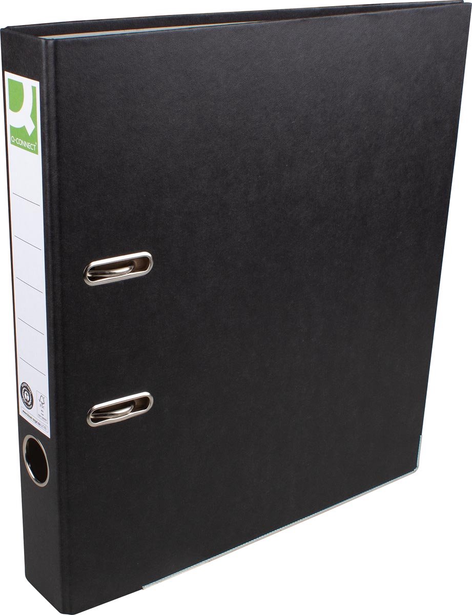 Q-CONNECT ordner, voor ft A4, uit Recycolor papier, rug van 5 cm, zwart