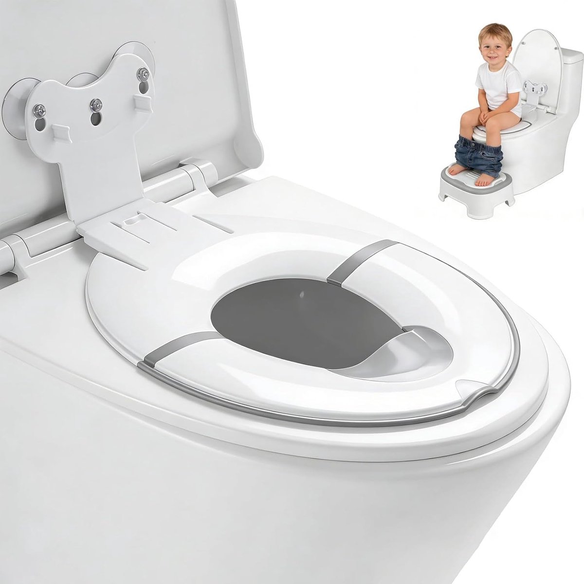 Kindertoiletbril - Zindelijkheidstraining Hulp - Hygiënisch Onderweg - Inklapbaar en Draagbaar - 29 x 21 x 2.5 cm - Wit