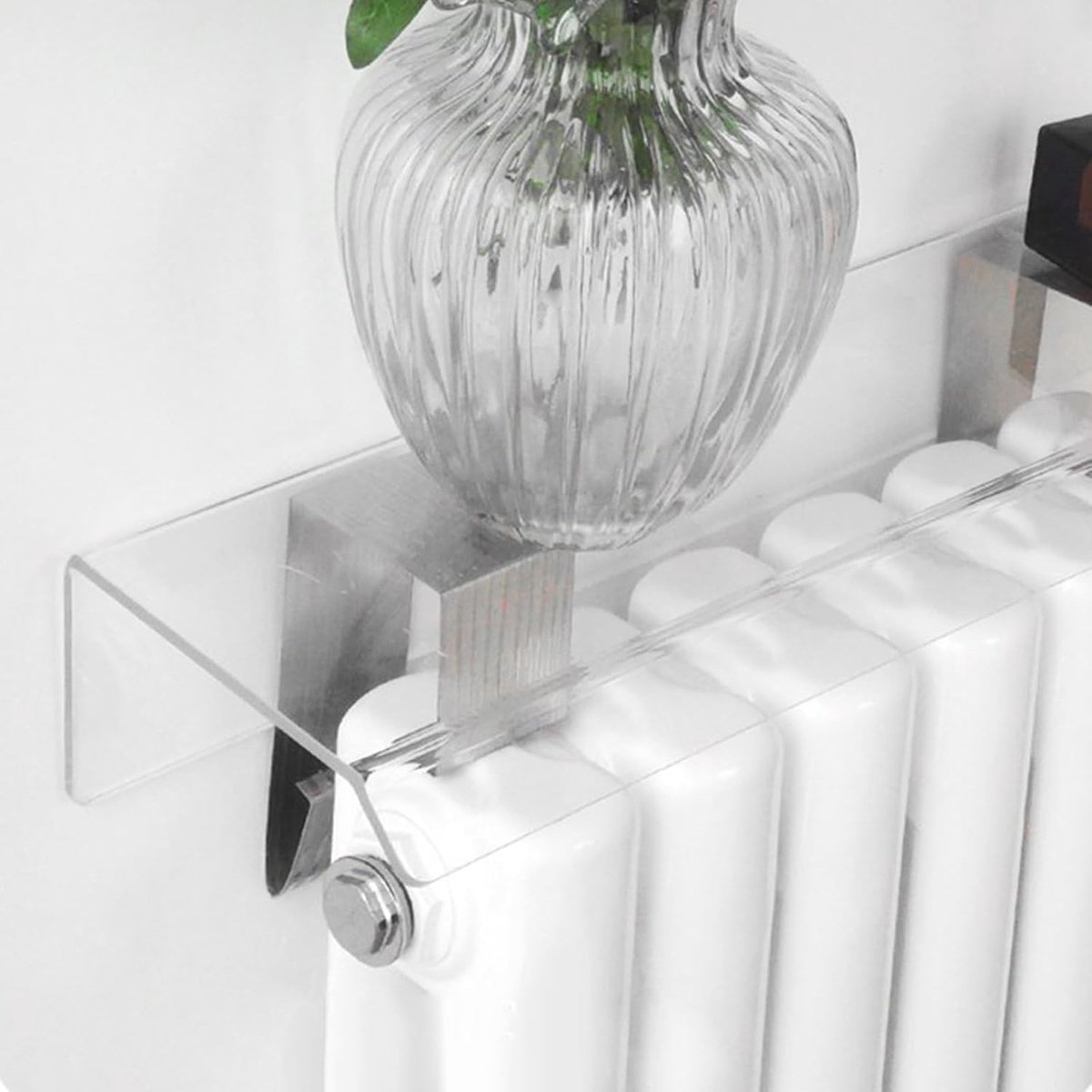 Radiator Plank - Extra Opbergruimte - Muur Beschermen - Boorvrije Installatie - 60 cm Lengte - Wit