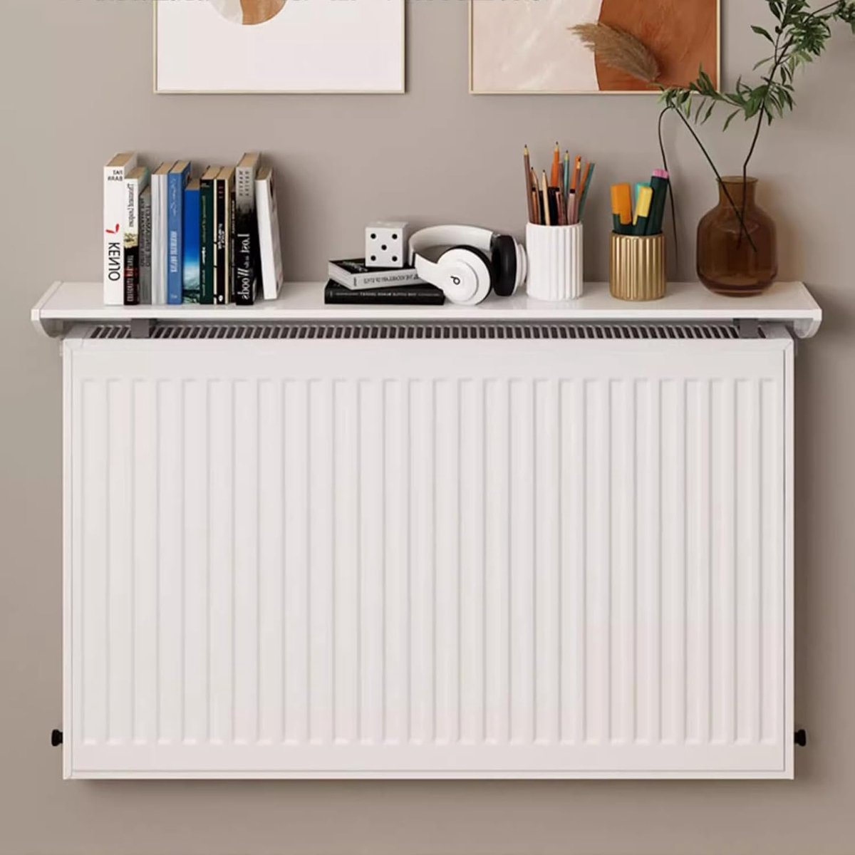 Radiator Plank - Decoratieve Plank - Ruimte Benutten - Geen Boren Nodig - 60cm Lengte - Wit