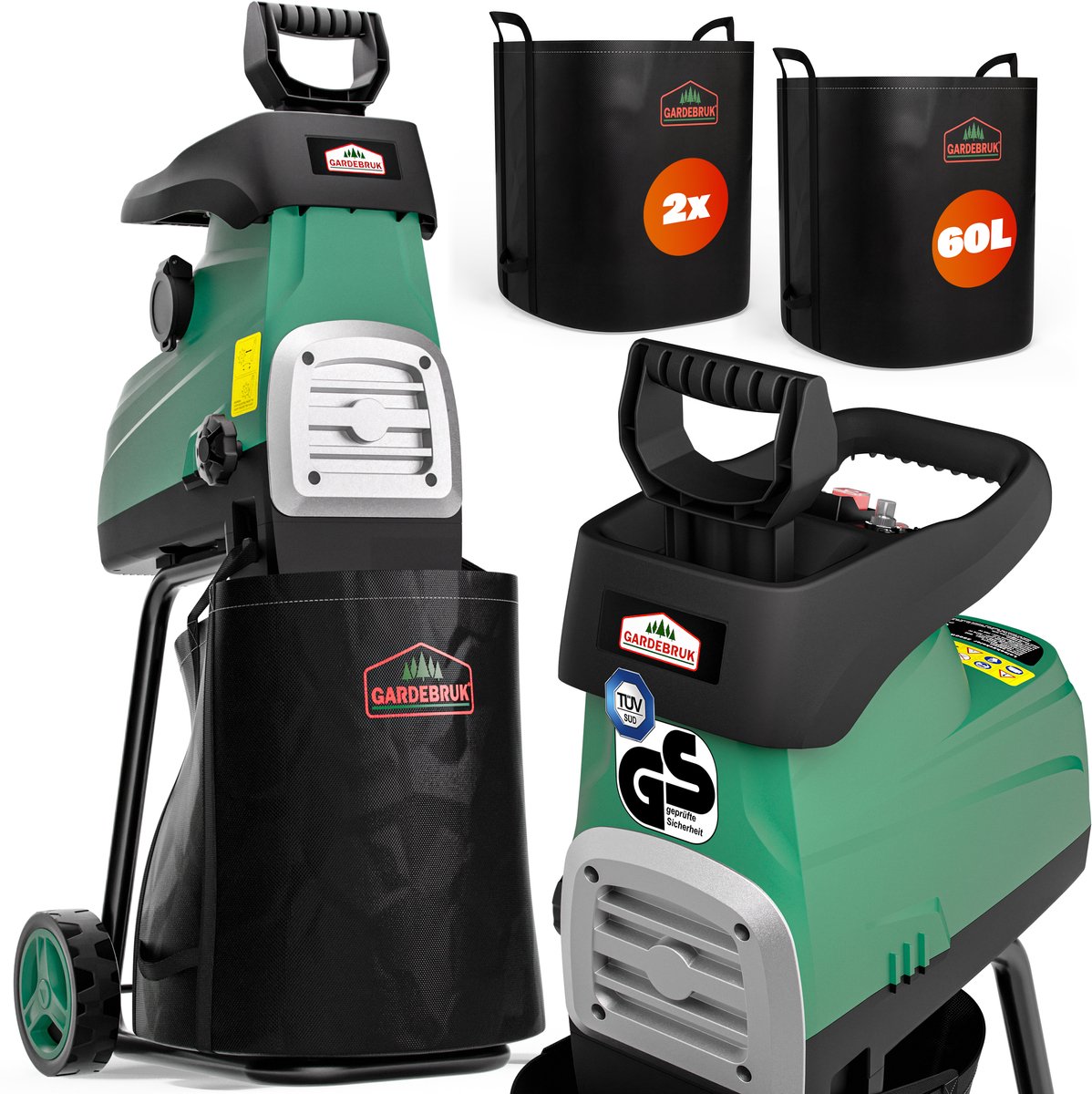 Bol.com Gardebruk Hakselaar - Elektrisch 3100W takdikte 44mm – Groen/Zwart aanbieding