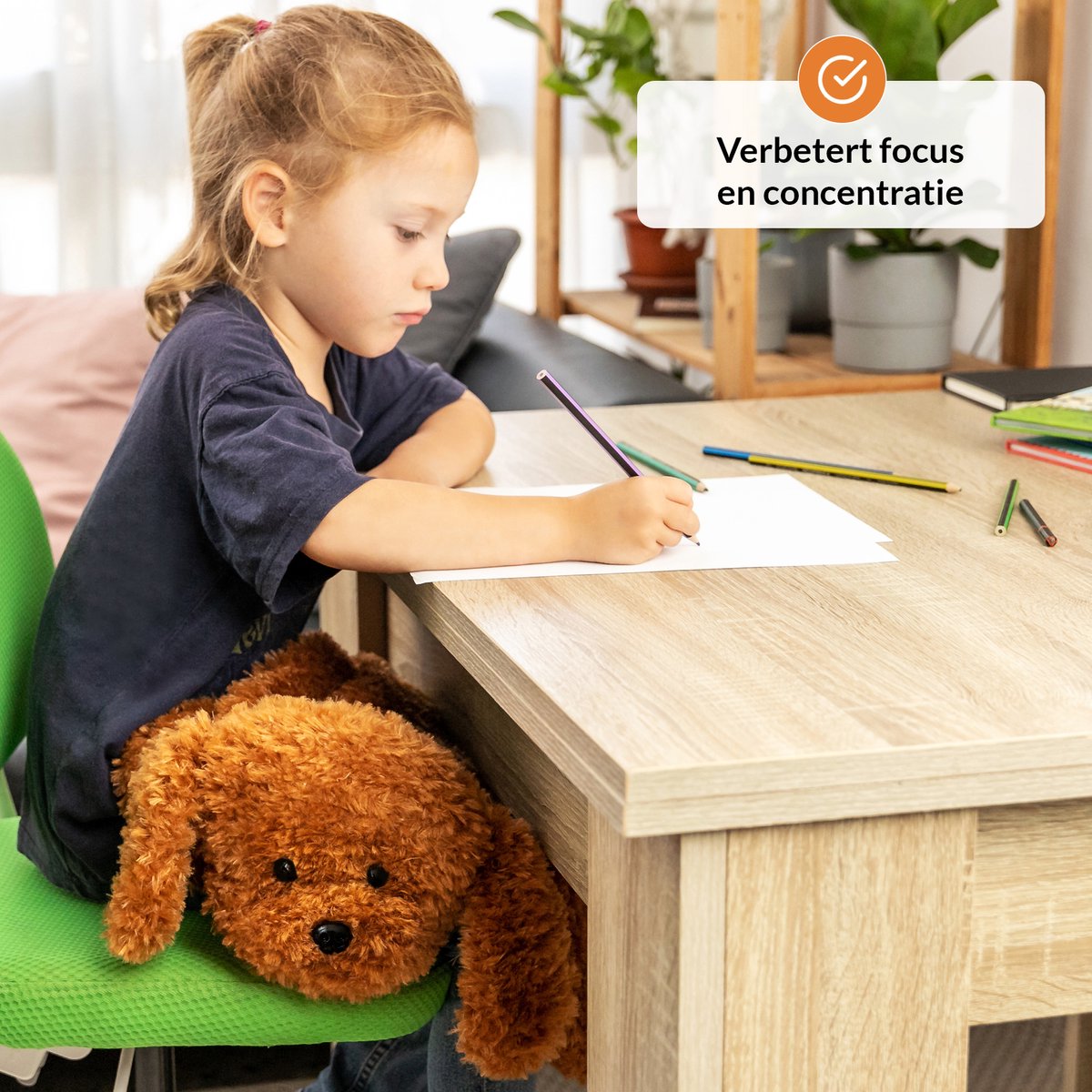 Verzwaringsknuffel Hond 2,3 KG - Verzwaarde Schootknuffel - Verzwaringsknuffel Volwassenen Voor Op Schoot - Verzwarings Knuffel - Antistress Knuffel - Weighted Plush Kind Therapeutisch Speelgoed, Machinewasbaar - Stressverlichting en Focus — afbeelding 6