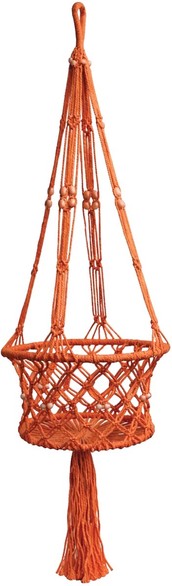 Lavandoux - Macramé Plantenhanger - Ø20 cm - Katoen - Oranje