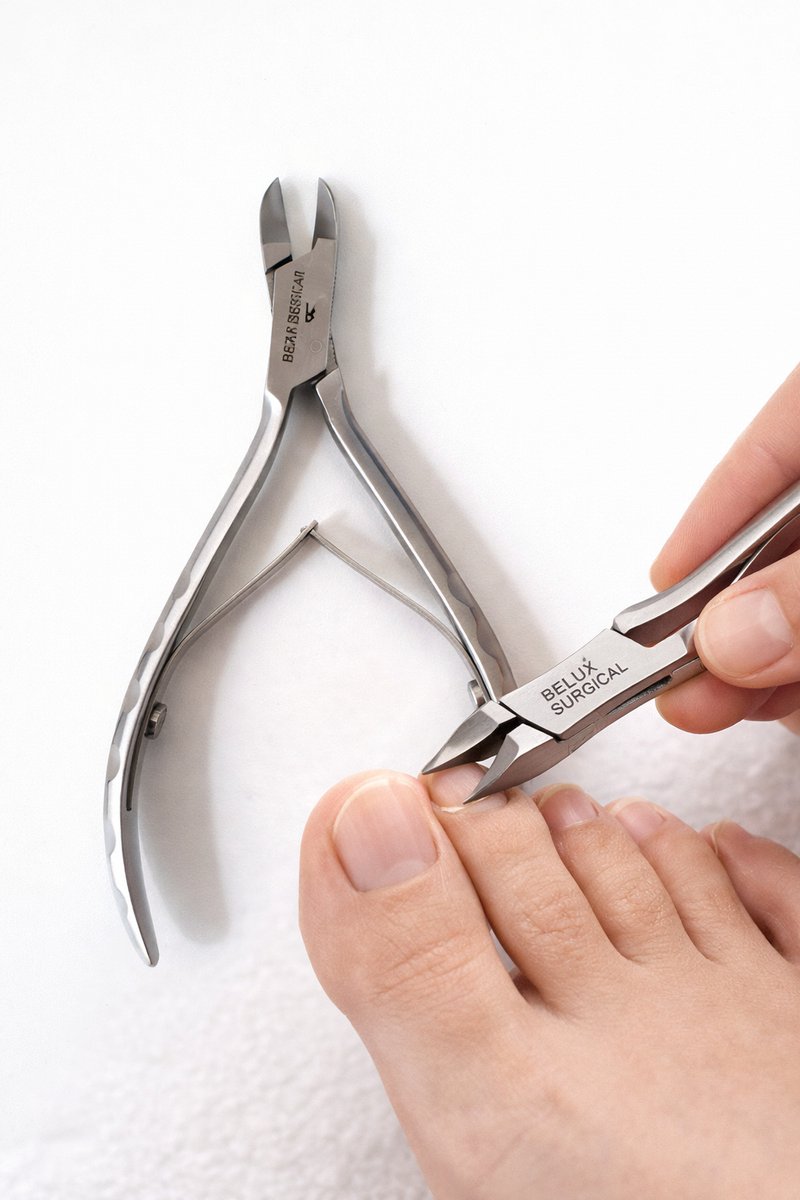 Belux surgical Instruments / Nagelknipper - nagelriemknipper met dubbel veer recht bek - 10.5cm