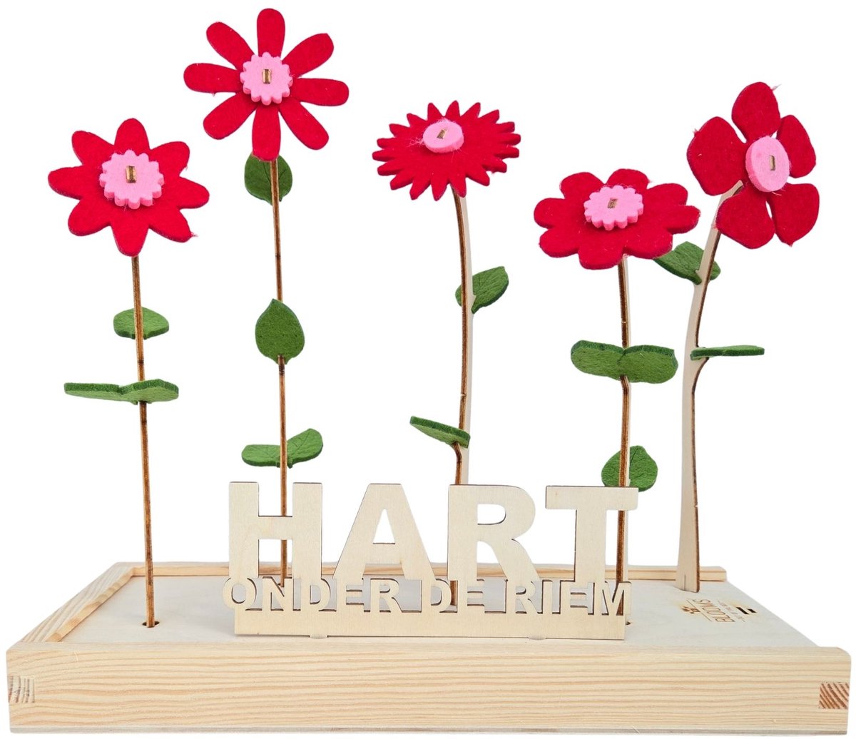 Happy Blooms vilten bloemen – Hart onder de riem cadeau – brievenbus cadeau
