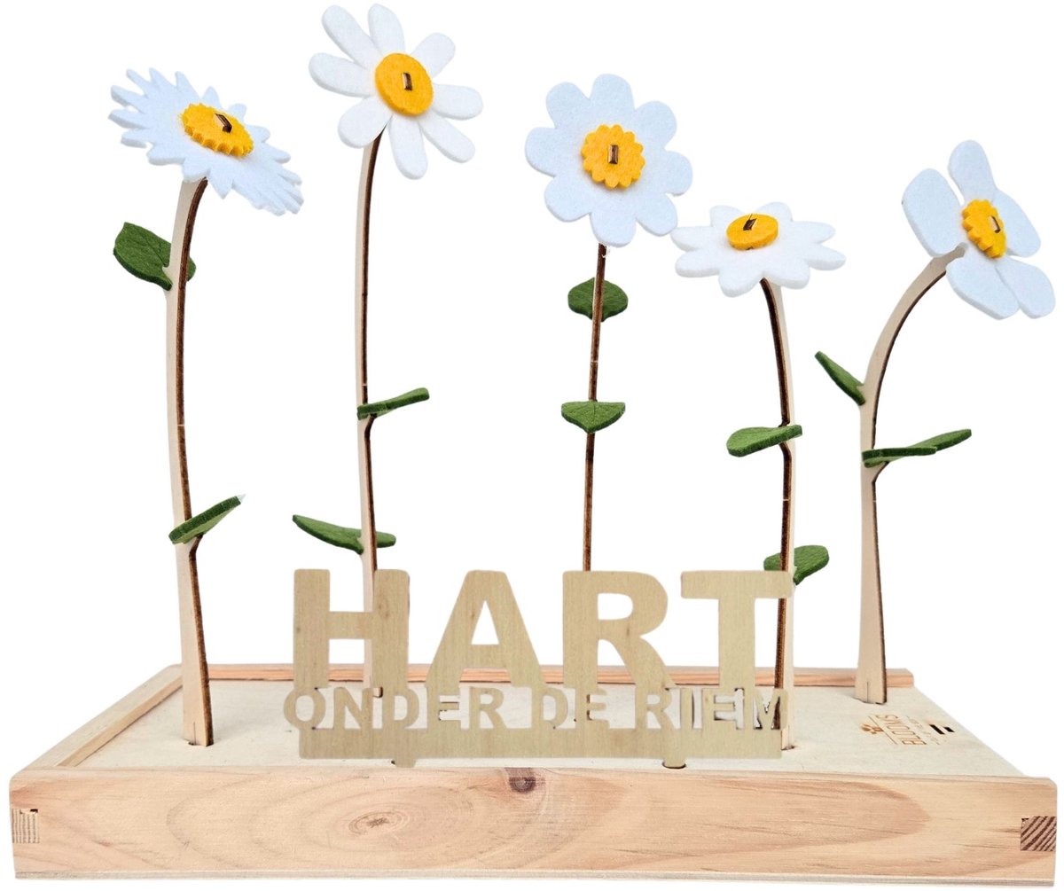 Happy Blooms vilten bloemen – Hart onder de riem cadeau - brievenbus cadeau
