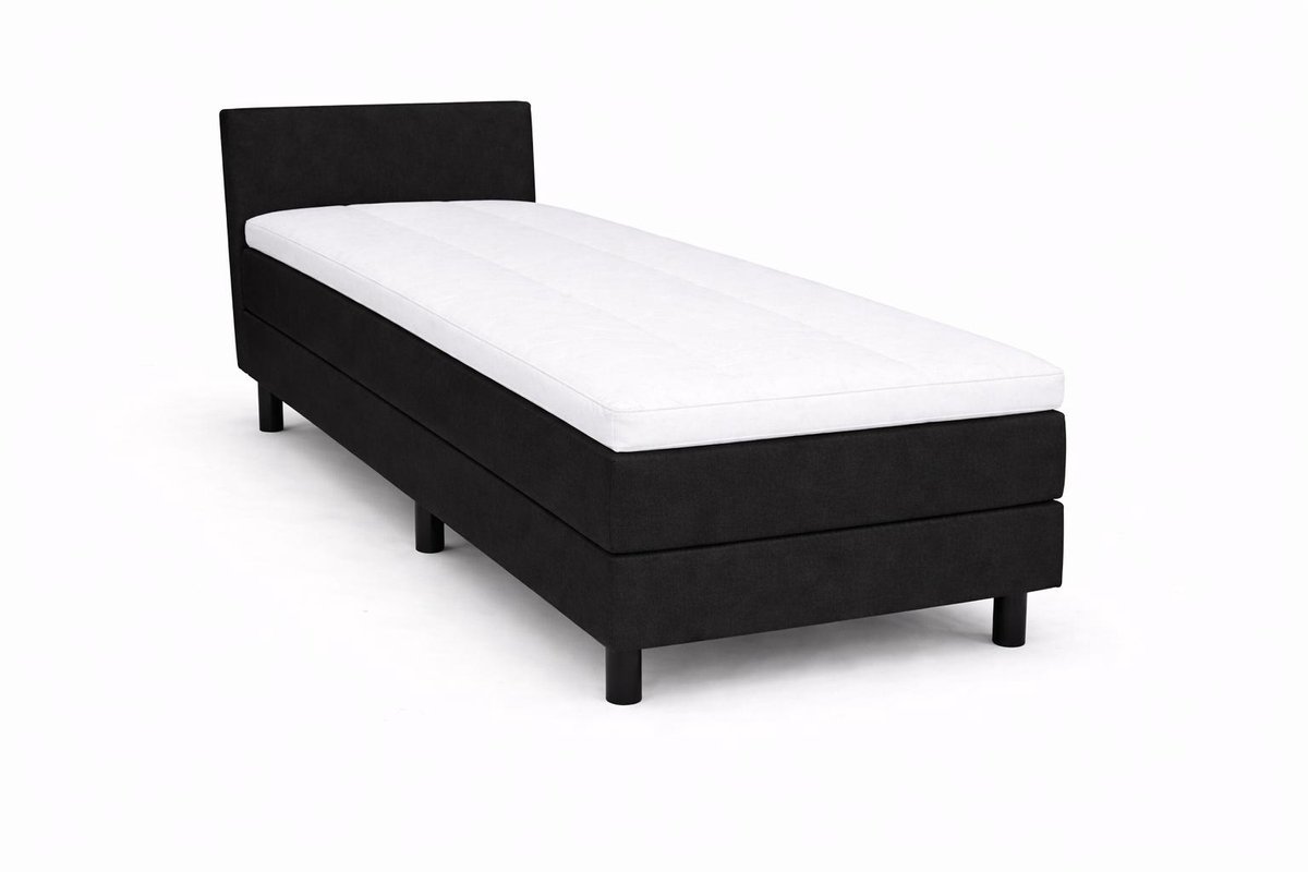 Boxspring Ayla Royal - 80x210 Compleet - Zwart Glad - Ayla Matrassen - 1 persoons