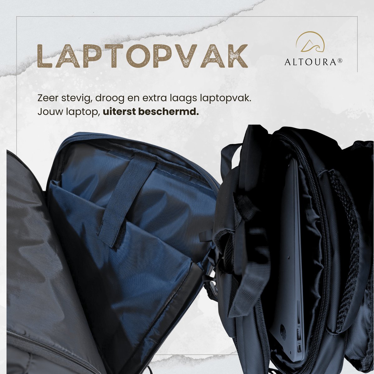 Altoura® TravelMate - Backpack - Waterafstotend - 60% Uitbreidbaar - Premium Rugtas - 60 Liter - Reistas - Handbagage - Schooltas - Dames/Heren - Waterdichte Rugzak - Travel Bag – foto 5