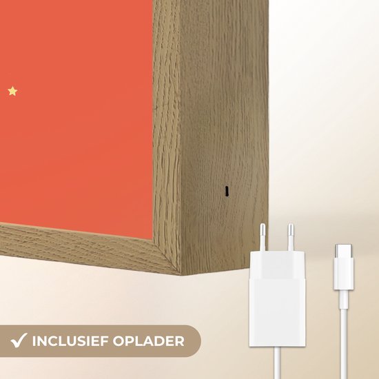 Nachtlampje 40x60 cm - Kinder lamp - Raket - Planeten - Rood - Tafellamp kinderkamer draadloos - Slaapkamer lampje - Bedlamp kinderen - Kinderlampje - Wandlamp babykamer - Nachtlampjes van Merkloos — afbeelding 5