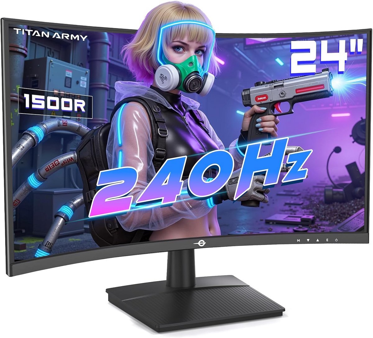 Gebogen Gaming Monitor 24 inch 240Hz FHD 1ms G-Sync FreeSync