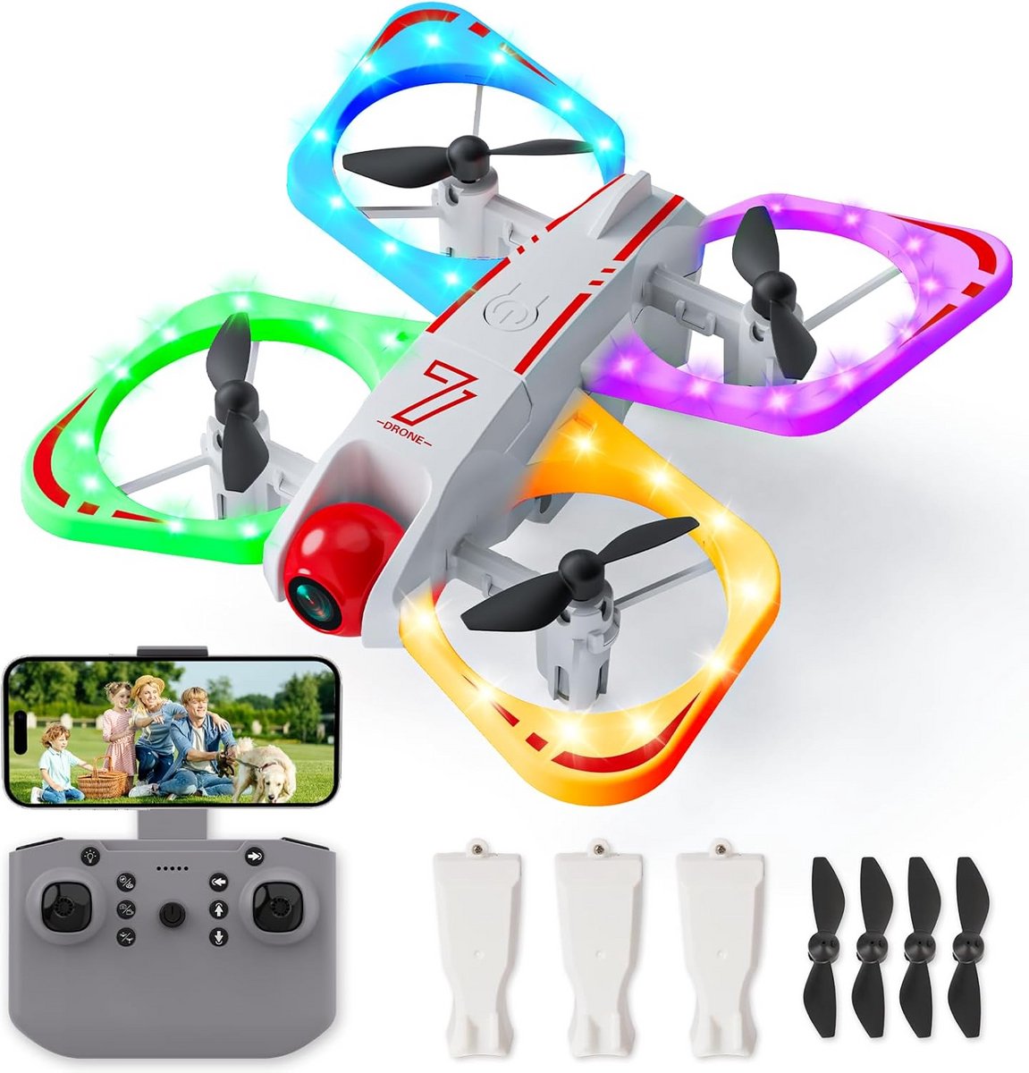 Mini Drone met HD Camera en LED Verlichting voor Kinderen