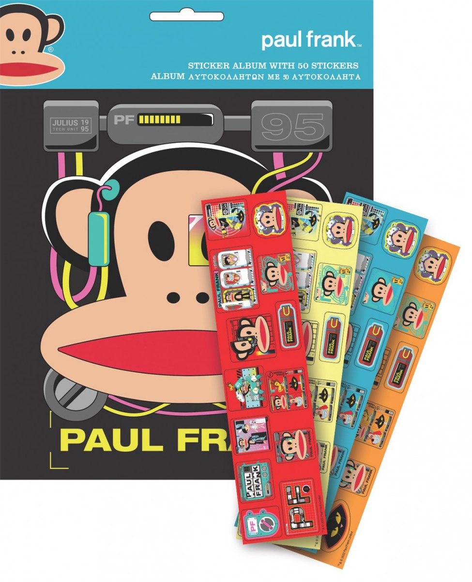 Paul Frank Monkey stickeralbum met 50 stickers