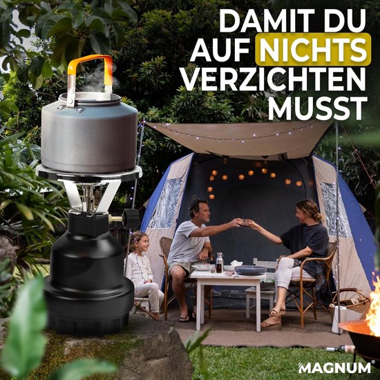 Draagbaar Tweepits Gasstel met Vier Gaspatronen voor Kamperen van Merkloos — afbeelding 4