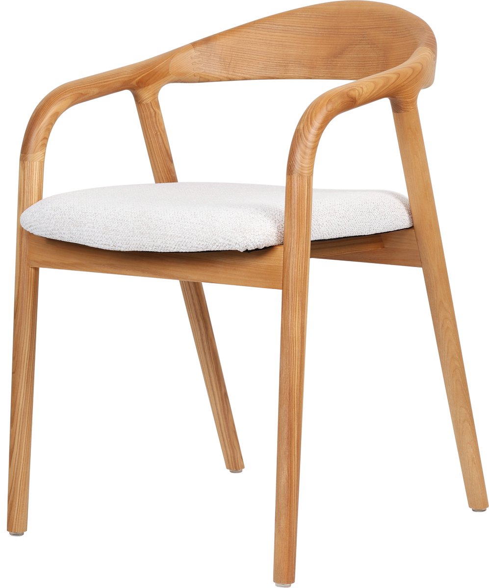 in& out door furniture Houten Stoel Travis natuurlijk/Wit, Essenhouten Frame, Gestoffeerde Zitting-natuurlijk/Wit in&out door furniture