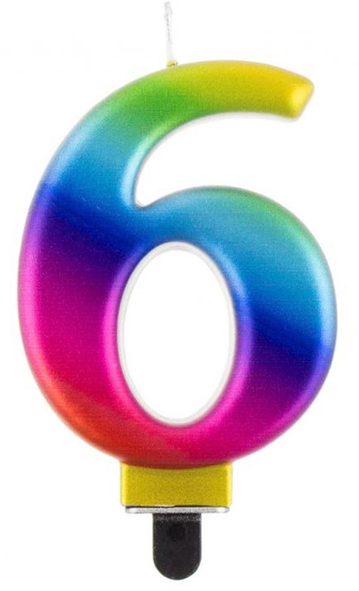 Gekleurde Galaxy Kaars '6' - Feestelijke Verjaardagsdecoratie