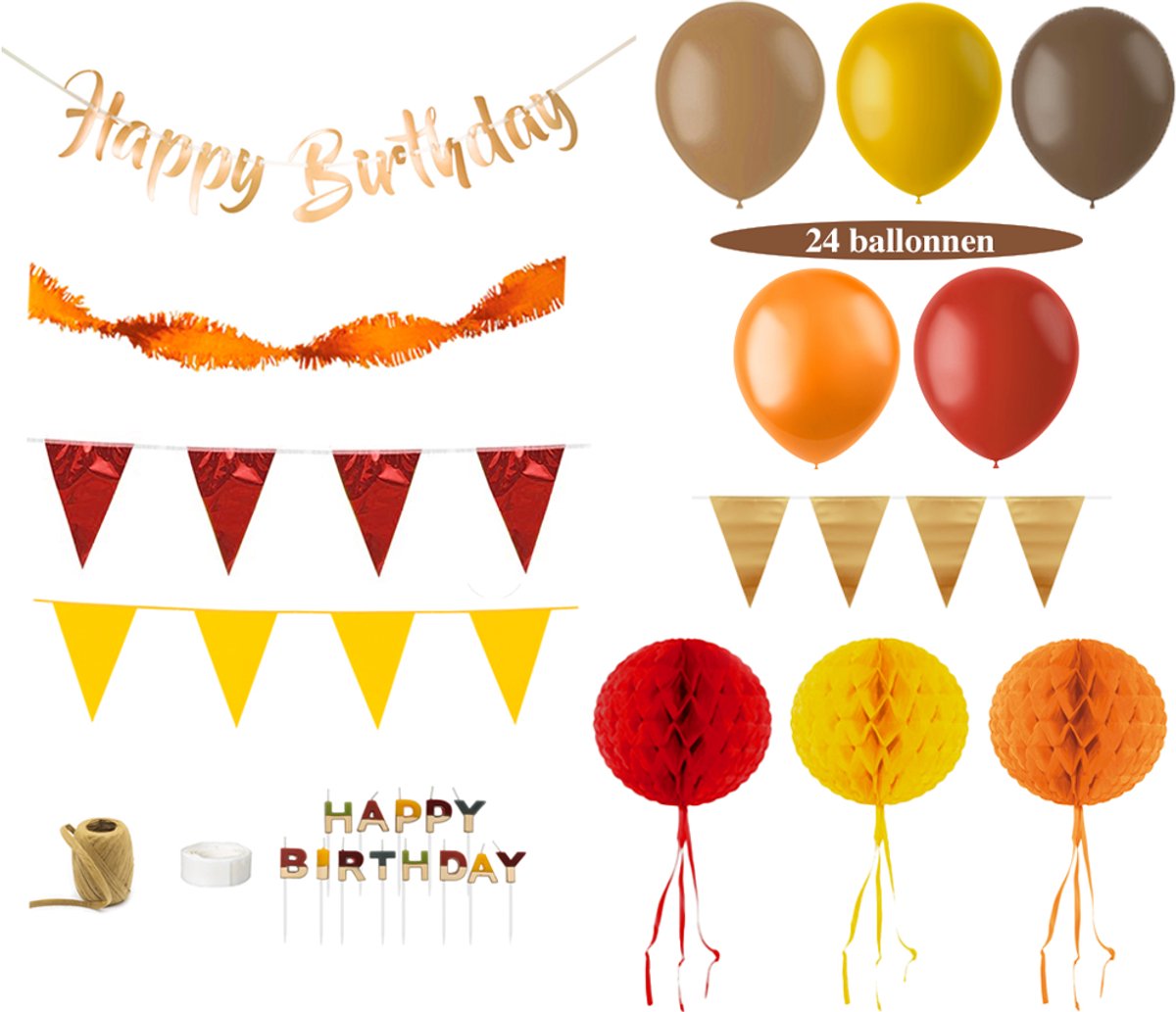 Feest zonder Fratsen - Feestpakket - 70s Party - Retro Versiering - Ballonnen - Slingers