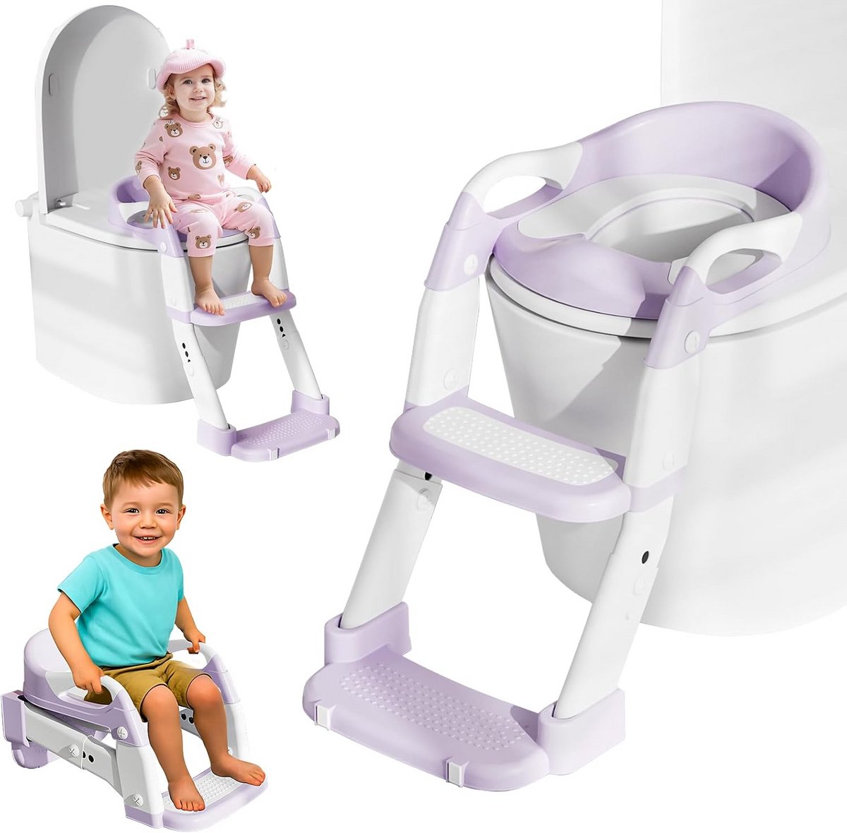 Kindertoilet met Trap en Verkleiner - 3-in-1 Potjestraining voor Jongens en Meisjes