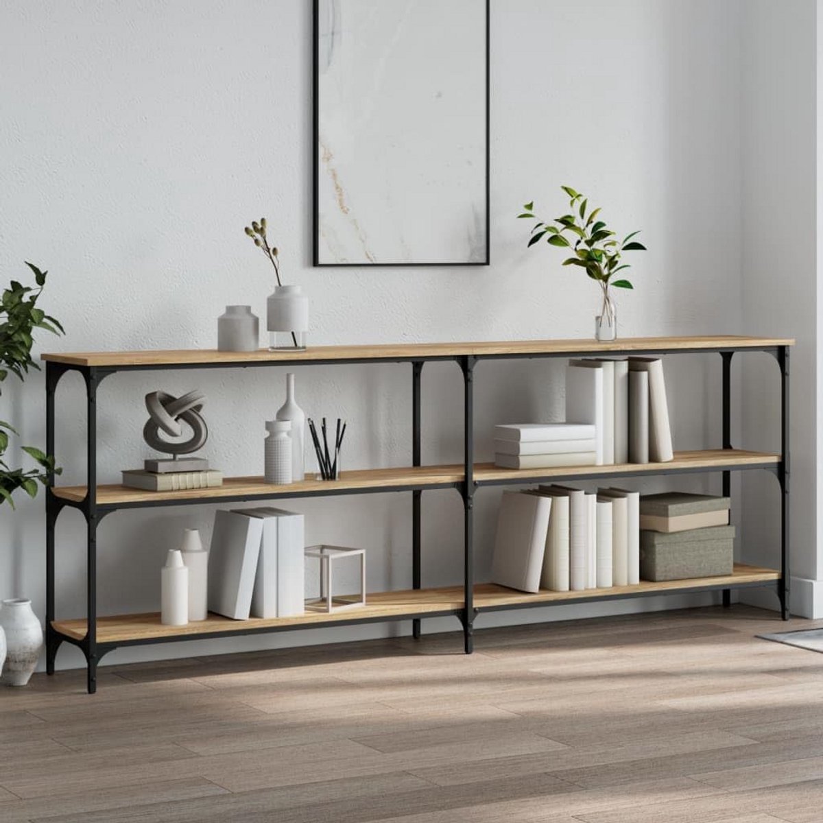 Grote Wandtafel 200x29x75 cm Bewerkt Hout in Sonoma Eikenkleur