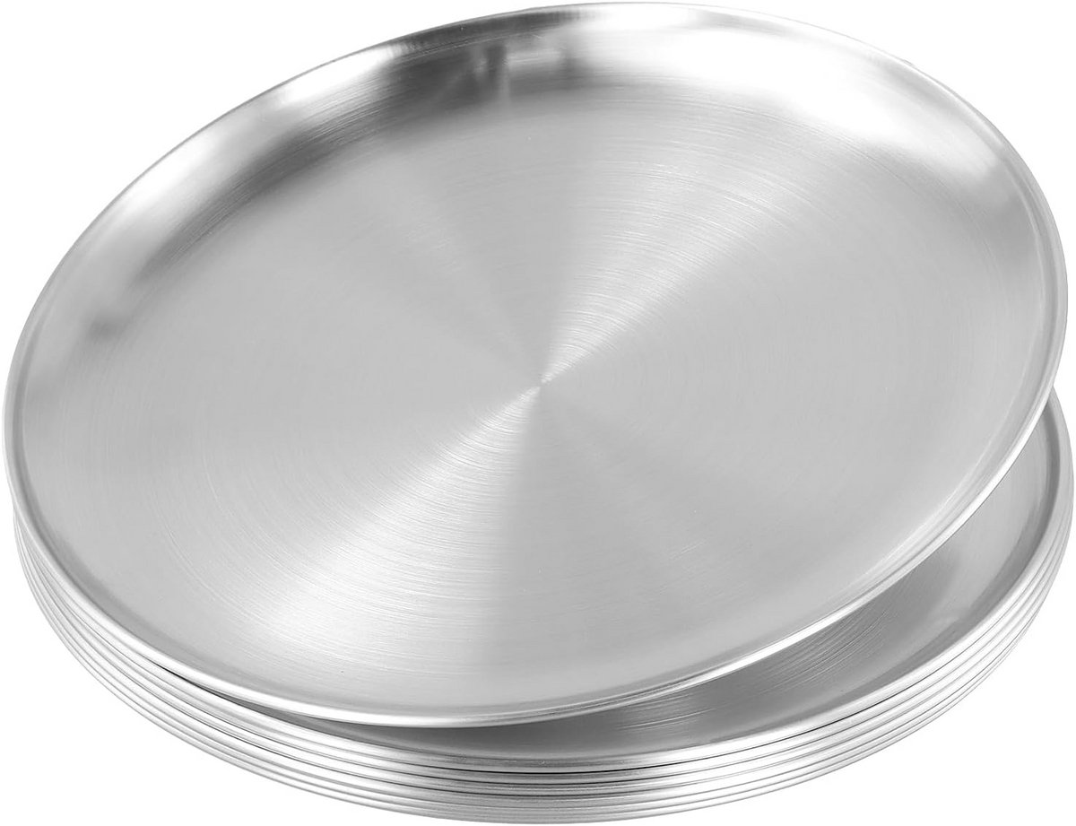 8 Stuks Pizzaplaten 26 cm RVS Ovenbakvormen Ronde Taartvormen