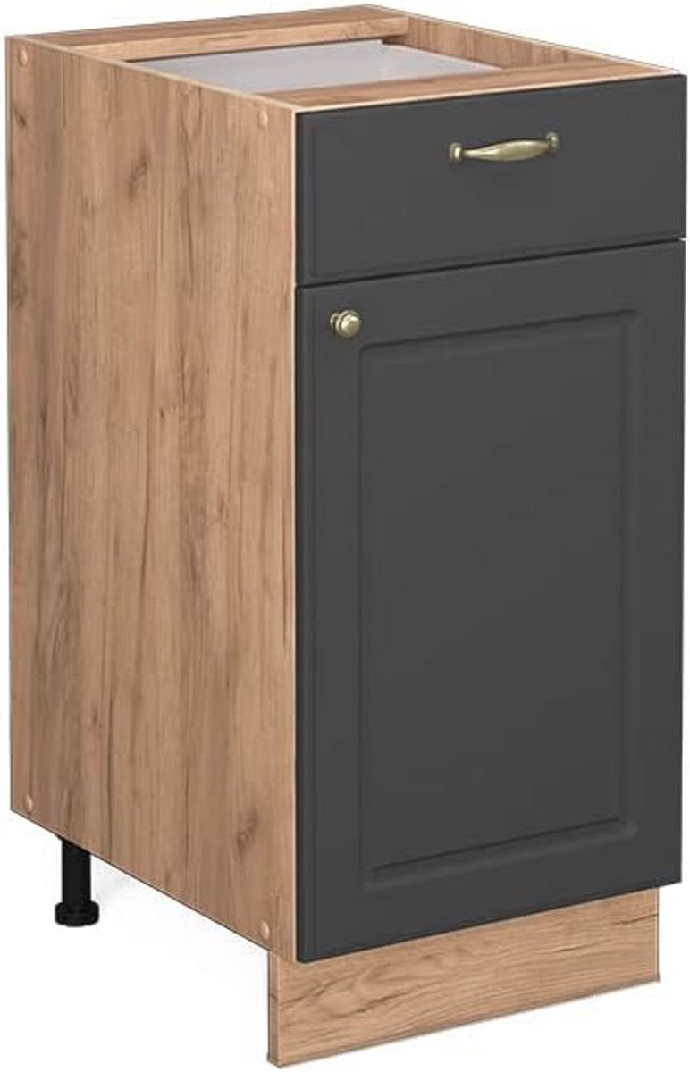 Ladeonderkast Keuken 40 cm Antraciet Goud Look Modulair Systeem