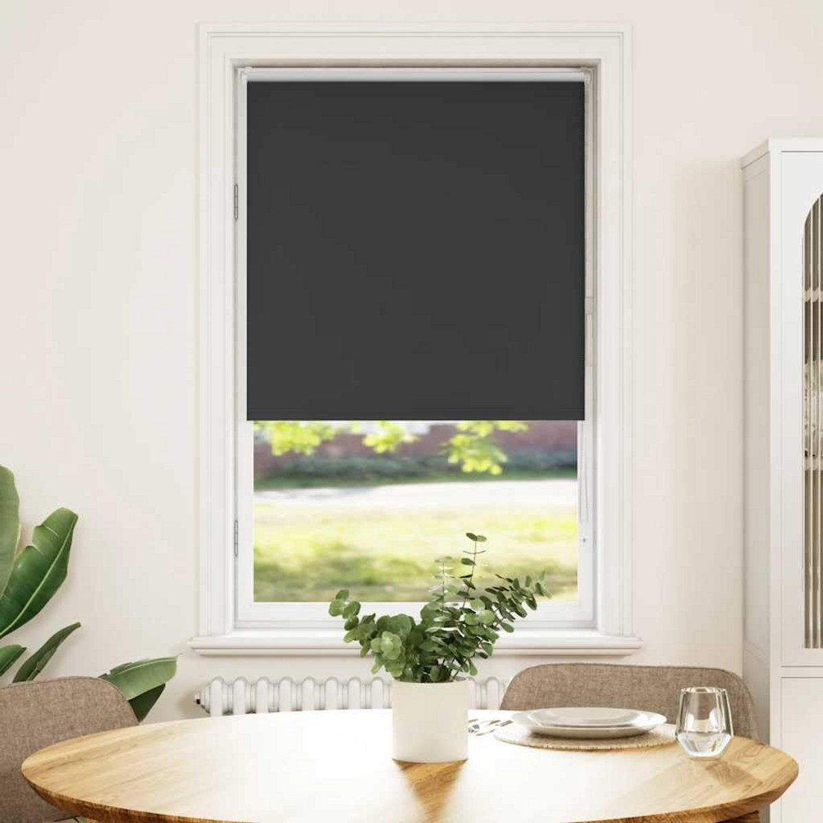 Verduisterend Rolgordijn Crèmewit 80x150 cm – Inkijkdicht en Lichtregulerend