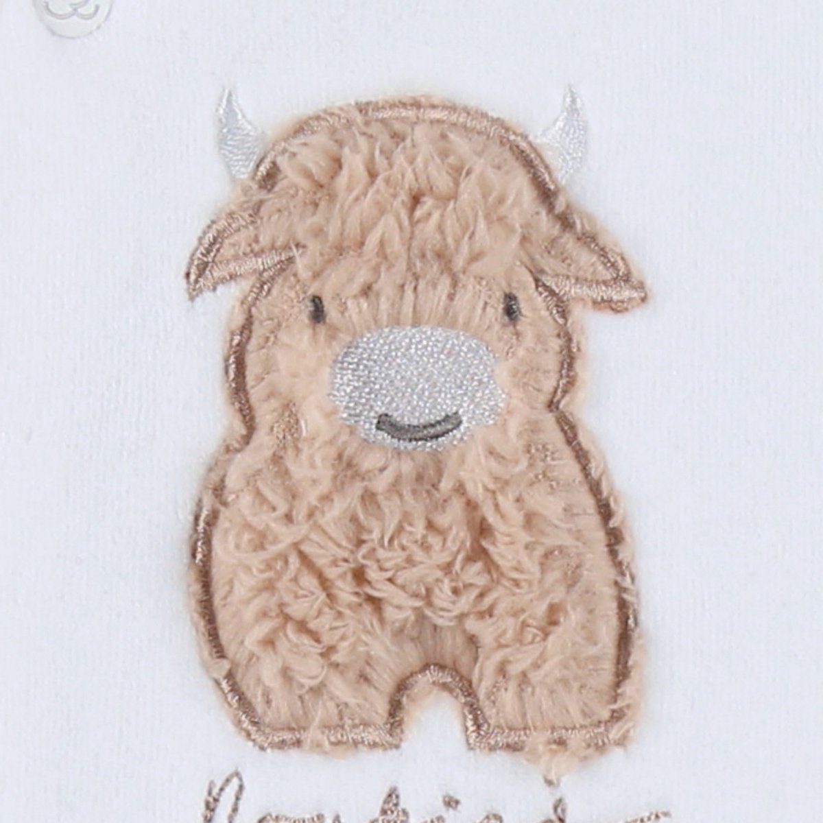 Noukie's F&O Pyjama Met Borduursel - 1 Mnd - Velours - Wit