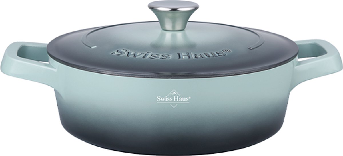 Swiss Haus® ZLC28G Hapjespan Inductie met Deksel - Ø 28 cm / 3.9 Liter - PFAS Vrij - Hapjespannen Voor Alle Warmtebronnen - Braadpan Met Sapphire™ Antiaanbaklaag - Groen