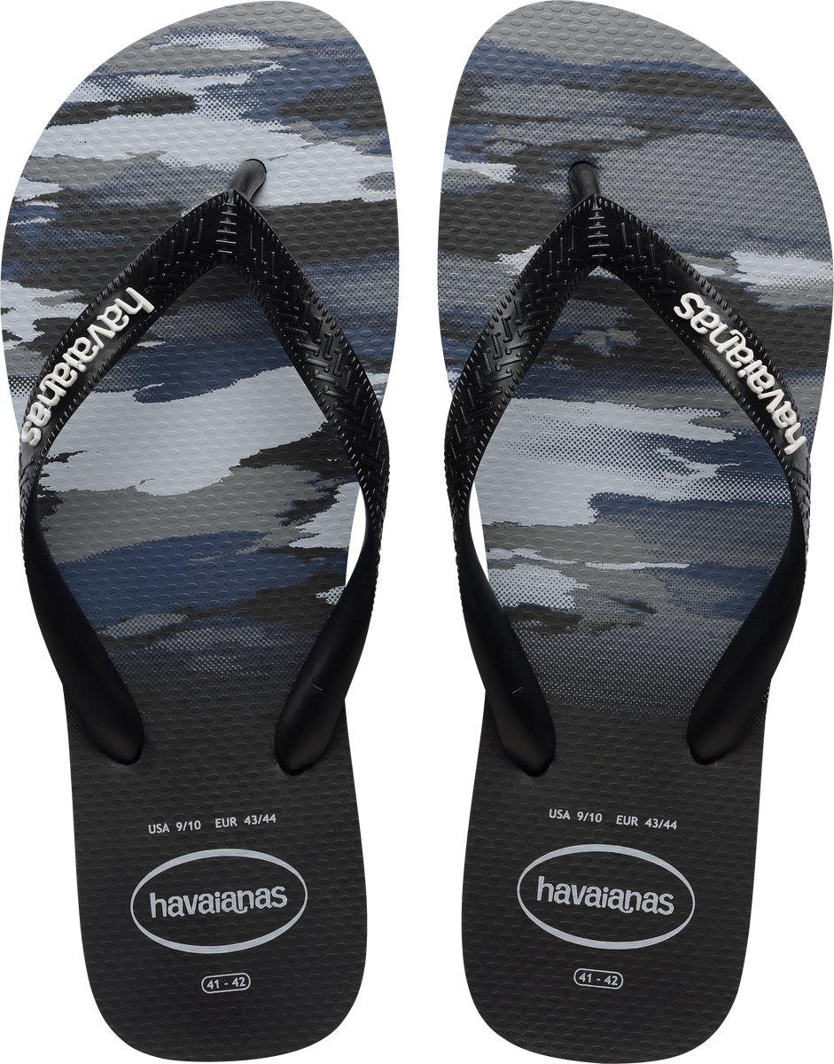 Havaianas HAV. TOP CAMU Zwart/Zwart/Wit Heren Slippers - Zwart/Zwart/Wit