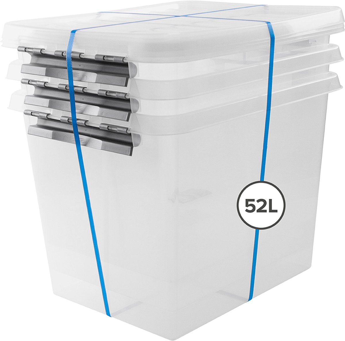 Sunware opbergbox Q-Line 52L 3 stuks transparant