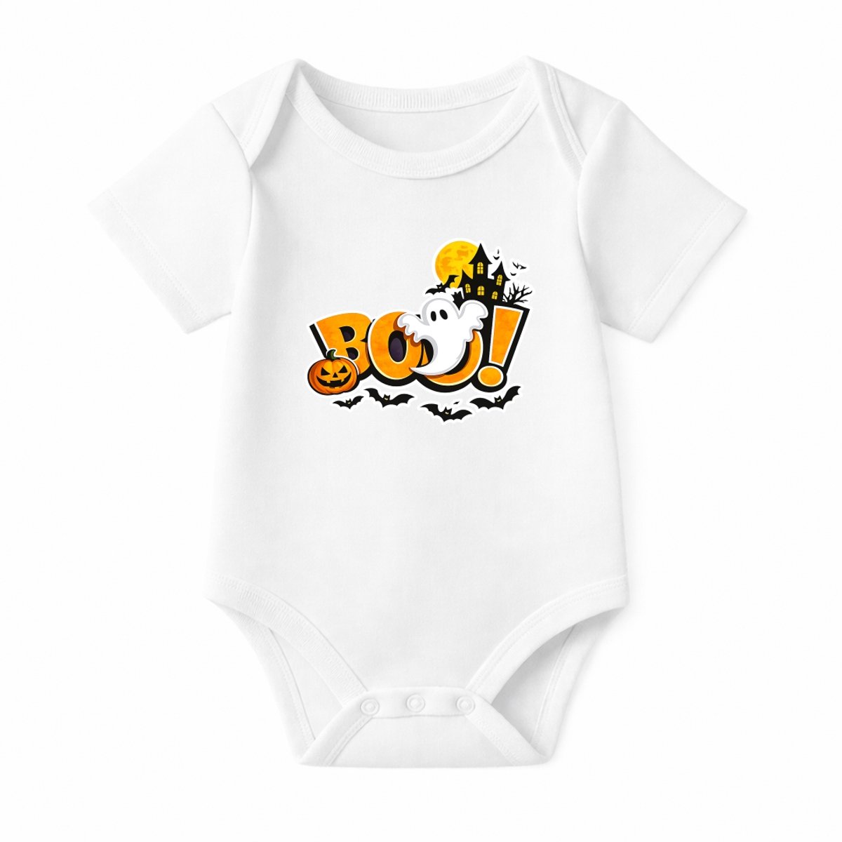 Romper Baby Halloween – The Big BOO! – Wit – Korte mouw – Maat 86/92