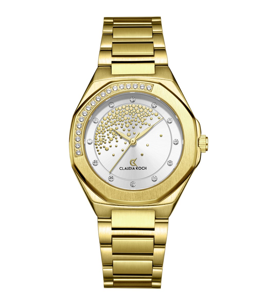 CK Starlight - Gold with Silver Stone-Studded Dial - ClaudiaKoch Watches CK 4323