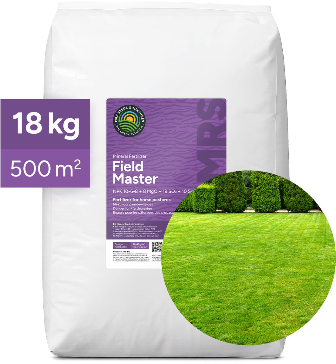 MRS Field Master - Meststof paardenweide - 18 kg voor ca. 500 m² - Universele weidemest voor gezond en smakelijk gras - Verrijkt met mineralen